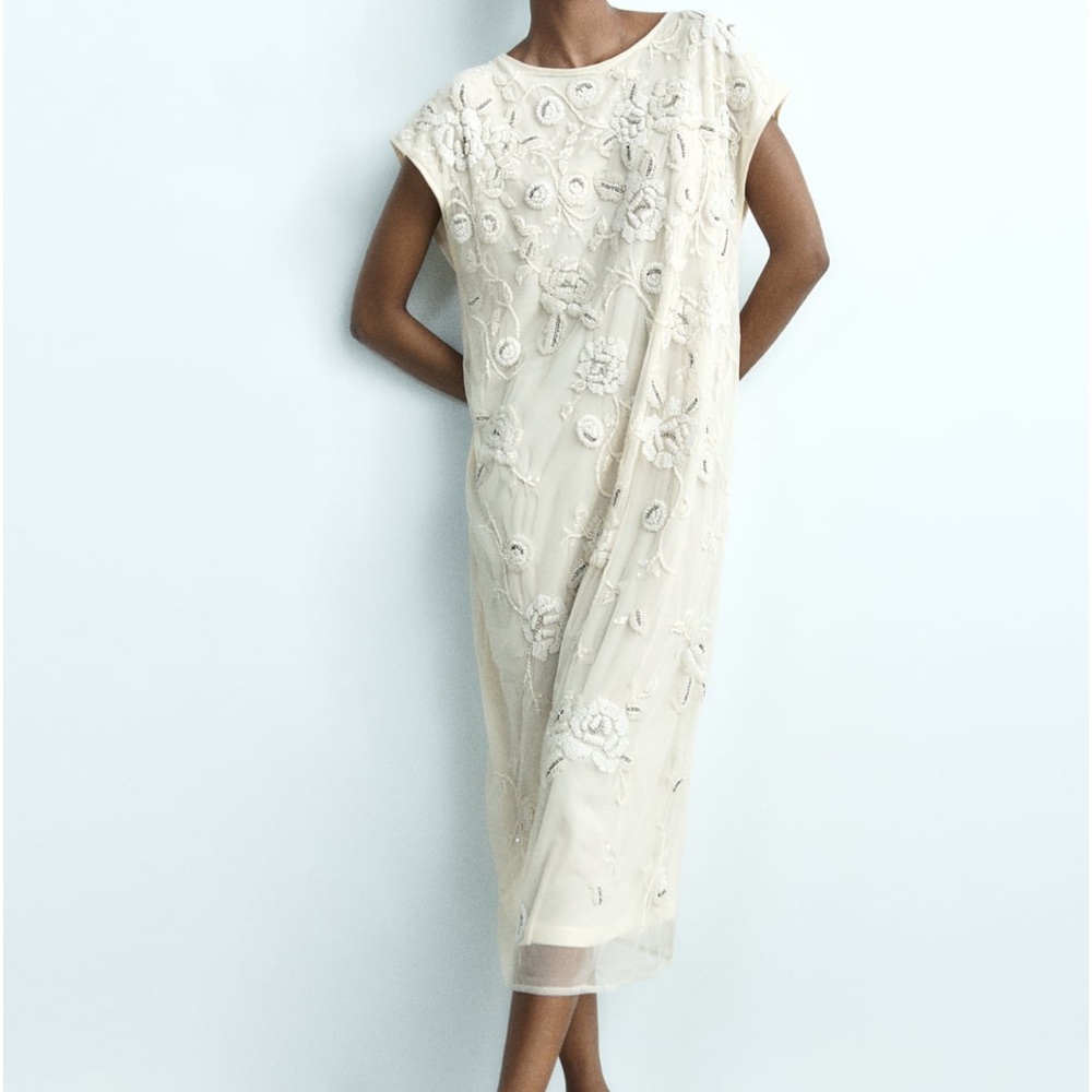 Zara limited edition beaded knit dress